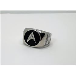 4)  SILVER TONE AND BLACK ENAMEL