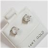 Image 4 : 14K WHITE GOLD DIAMOND(0.8CT) EARRINGS