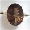 Image 1 : 10K YELLOW GOLD SMOKEY QUARTZ(7CT) RING