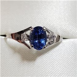 10K WHITE GOLD CEYLON SAPPHIRE(0.85CT)