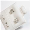 Image 3 : 14K WHITE GOLD DIAMOND(0.5CT) EARRINGS