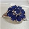 Image 3 : RHODIUM PLATED ST.SILVER SAPPHIRE(5CT)  RING