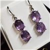 Image 1 : RHODIUM PLATED ST.SILVER AMETHYST(8CT) EARRINGS