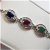 Image 4 : SILVER EMERALD RUBY SAPPHIRE FLEXIBLE SIZE