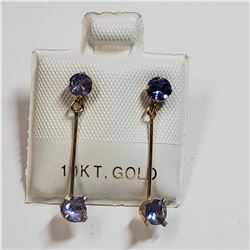 10K YELLOW GOLD TANZANITE(1CT)  EARRINGS