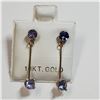 Image 1 : 10K YELLOW GOLD TANZANITE(1CT)  EARRINGS