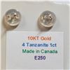 Image 2 : 10K YELLOW GOLD TANZANITE(1CT)  EARRINGS