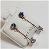 Image 3 : 10K YELLOW GOLD TANZANITE(1CT)  EARRINGS