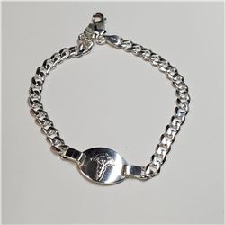 SILVER  BRACELET (~LENGTH 8INCHES) (~WEIGHT 12.5G)