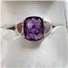 Image 1 : RHODIUM PLATED ST.SILVER AMETHYST(6CT) RING