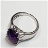 Image 2 : RHODIUM PLATED ST.SILVER AMETHYST(6CT) RING