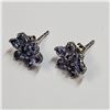 Image 3 : RHODIUM PLATED ST.SILVER TANZANITE(2CT) EARRINGS