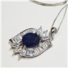 Image 3 : SILVER SAPPHIRE CUBIC ZIRCONIA  NECKLACE