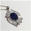 Image 4 : SILVER SAPPHIRE CUBIC ZIRCONIA  NECKLACE