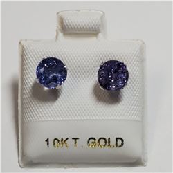 10K WHITE GOLD TANZANITE(1.72CT)  EARRINGS