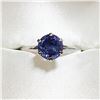 Image 1 : 14K WHITE GOLD TANZANITE(1.2CT)  RING (~SIZE 5.75)