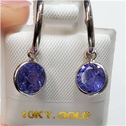 10\14K WHITE GOLD TANZANITE(2.5CT)  EARRINGS