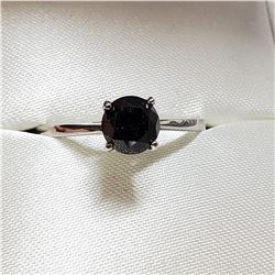 10K WHITE GOLD BLACK DIAMOND(1.3CT) RING