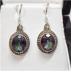SILVER MYSTIC TOPAZ  EARRINGS