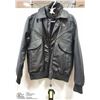 Image 1 : MEN'S BLACK LEATHER BOMBER JACKET