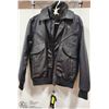 Image 2 : MEN'S BLACK LEATHER BOMBER JACKET