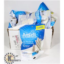 LOT OF  BAGS OF LATEX MULTI PURPOSE GLOVES