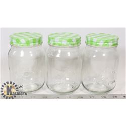 NEW 3 PIECE SNAP TIGHT JAM JARS WITH LID