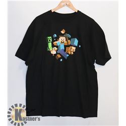 MINECRAFT MENS T-SHIRT GREY LARGE