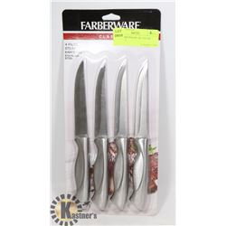 NEW FARBERWARE 4PC STEAK KNIFE SET