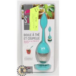 NEW TEA BALL AND SAUCER FOR STEEPING LOOSE TEA