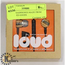 LOUD HEADPHONES MADE FROM RECYCLED GOODS