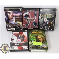 LOT OF 5 PC COMPUTER GAMES