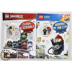 TWO NEW LEGO ACTIVITY BOOKS WITH BONUS MINIFIGS