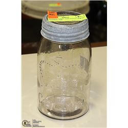 ANTIQUE LIGHT AMETHYST CROWN CANNING JAR