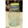 Image 1 : ANTIQUE CROWN BLUE CANNING JAR