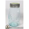 Image 2 : ANTIQUE CROWN BLUE CANNING JAR