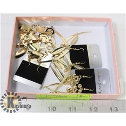 3 PAIRS OF GOLD TONE FASHION EARRINGS