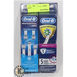 TWO PACKS OF ORAL B REPLACEMENT TOOTHBRUSH HEADS