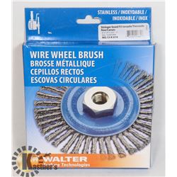 NEW WALTER 6" X 1/2" X 5/8" WIRE WHEEL BRUSH