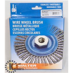 NEW WALTER 6" X 1/2" X 5/8" WIRE WHEEL BRUSH