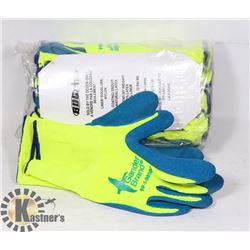 12 PACK OF GANDER BRAND LATEX COATED WORK GLOVES