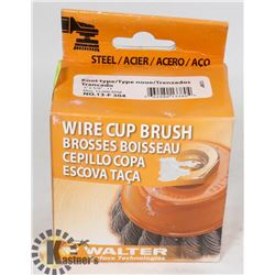 NEW WALTER WIRE CUP BRUSH 3" X 5/8"