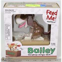 BAILEY MONEY EATING ACTION DOG BANK