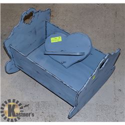 MATCHING DOLL CRADLE AND HOUSECOAT HEART SHAPED