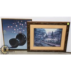 TWO ESTATE FRAMED PICTURES