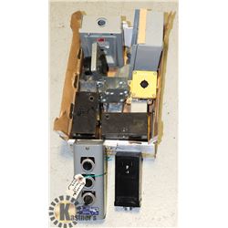 BOX OF ASSORTED ELECTRICAL COMPONENTS