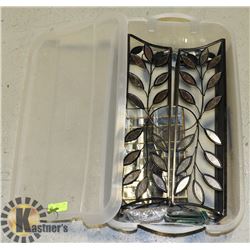 TOTE WITH MIRRORED SHELVES, SMALL DECORATIVE