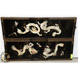 ASIAN WALL ART. TWO PIECE SET.