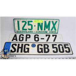 3 LICENSE PLATES