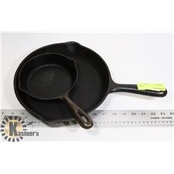 TWO CAST IRON SKILLETS